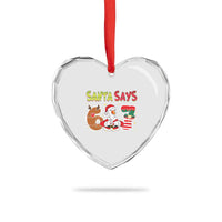 Funny Sant Goose Says Six Seven Heart Crystal Glass Ornament Christmas Gift For Gen Z - Wonder Print Shop
