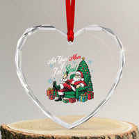 Funny Santa Ask Your Mom If I Am Real Heart Crystal Glass Ornament Funny Dirty Xmas Inappropriate Adult Humor - Wonder Print Shop