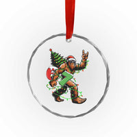 Funny Santa Bigfoot 67 Christmas Tree Xmas Lights Crystal Glass Ornament - Wonder Print Shop