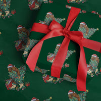Funny Santa Bigfoot Christmas Tree Wrapping Paper Roll - Wonder Print Shop