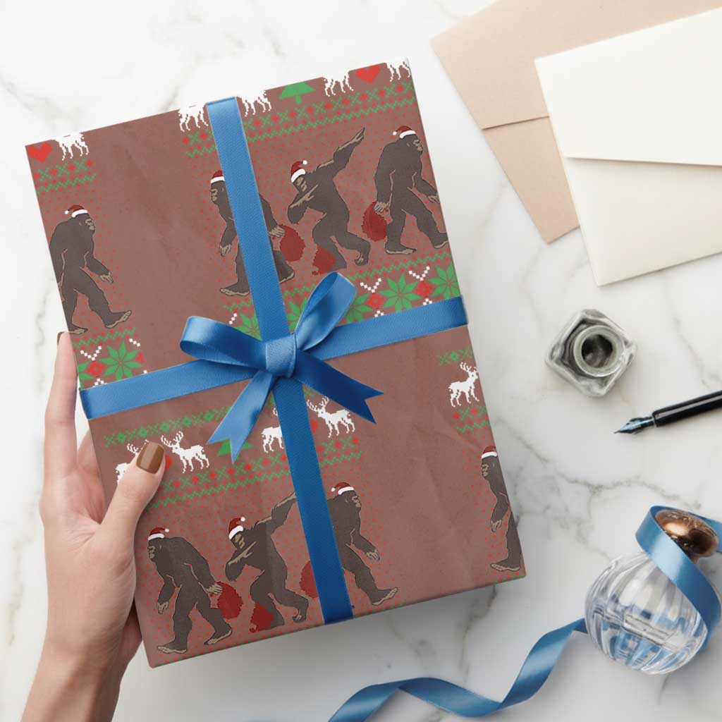 Funny Santa Bigfoot Squad Christmas Wrapping Paper Roll - Wonder Print Shop
