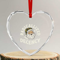 Funny Santa Camo Christmas Heart Crystal Glass Ornament Radicalized By Basic Decency - Wonder Print Shop