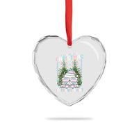 Funny Santa Cat Trans Pride Heart Crystal Glass Ornament All I Want For Christmas Is Trans Rights - Wonder Print Shop