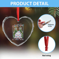 Funny Santa Cat Trans Pride Heart Crystal Glass Ornament All I Want For Christmas Is Trans Rights - Wonder Print Shop