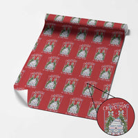 Funny Santa Cat Trans Pride Wrapping Paper Roll All I Want For Christmas Is Trans Rights - Wonder Print Shop