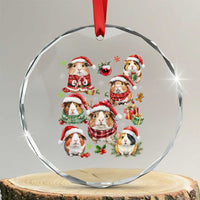 Funny Santa Cavy Squad Crystal Glass Ornament Christmas Guinea Pig Gift - Wonder Print Shop