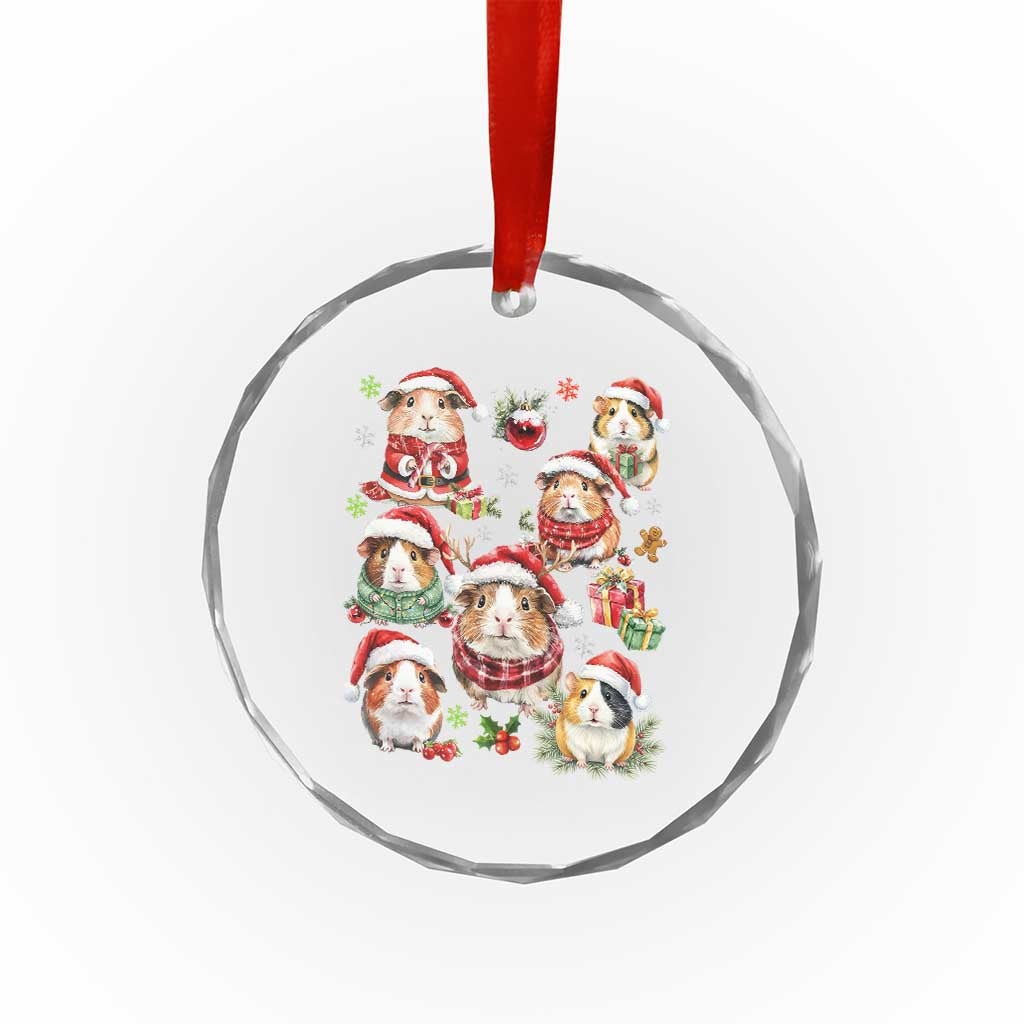 Funny Santa Cavy Squad Crystal Glass Ornament Christmas Guinea Pig Gift - Wonder Print Shop