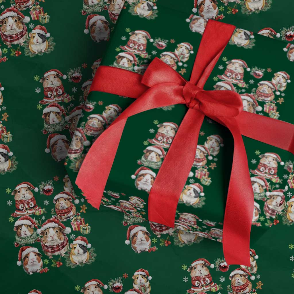 Funny Santa Cavy Squad Wrapping Paper Roll Christmas Guinea Pig Gift - Wonder Print Shop