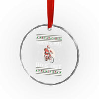 Funny Santa Christmas Crystal Glass Ornament Snows Out Hos Out Ugly Xmas - Wonder Print Shop