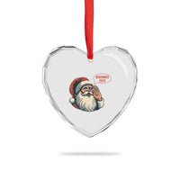 Funny Santa Christmas December 25 Heart Crystal Glass Ornament - Wonder Print Shop