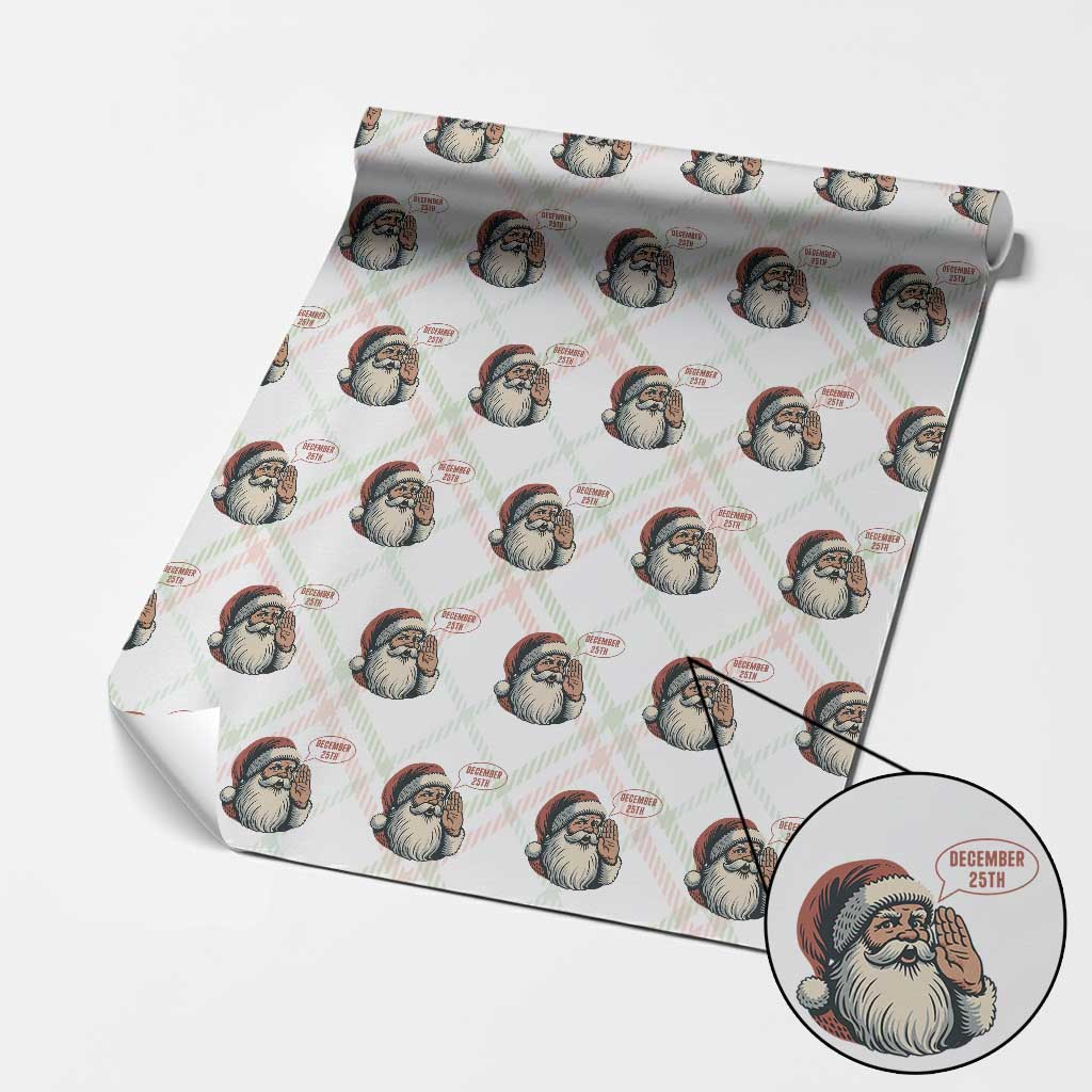 Funny Santa Christmas December 25 Wrapping Paper Roll - Wonder Print Shop