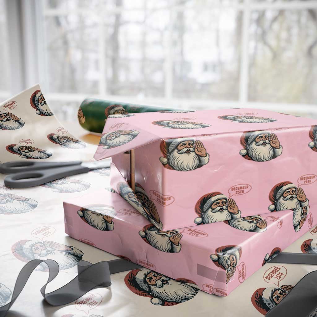 Funny Santa Christmas December 25 Wrapping Paper Roll - Wonder Print Shop