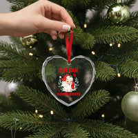 Funny Santa Christmas Heart Crystal Glass Ornament Big Fan Of Human Rights - Wonder Print Shop