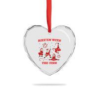Funny Santa Christmas Heart Crystal Glass Ornament Rizz Em With The Tism - Wonder Print Shop