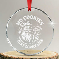 Funny Santa Christmas In July Crystal Glass Ornament No Cookies Just Cocktails Summer Xmas - Wonder Print Shop