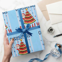 Funny Santa Christmas in July Wrapping Paper Roll Melon Christmas Tree Summer