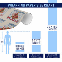 Funny Santa Christmas in July Wrapping Paper Roll Melon Christmas Tree Summer