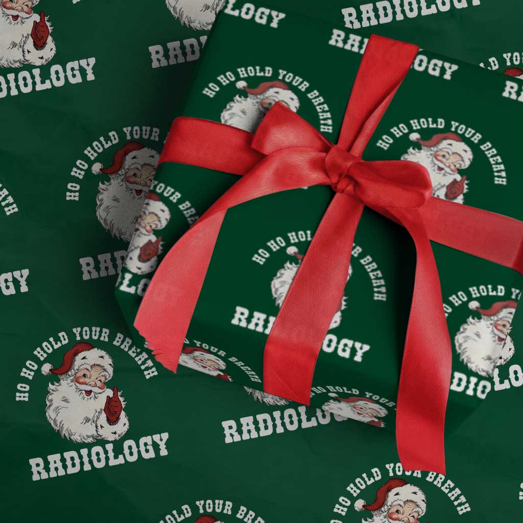 Funny Santa Christmas Wrapping Paper Roll Ho Ho Hold Your Breath Radiolocy Dept - Wonder Print Shop