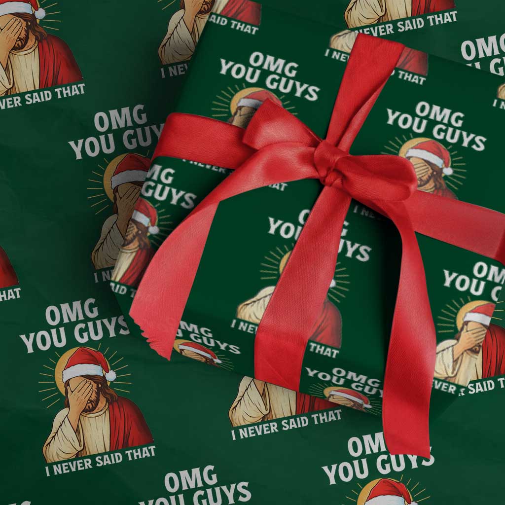 Funny Santa Christmas Wrapping Paper Roll OMG You Guys I Never Said That - Wonder Print Shop