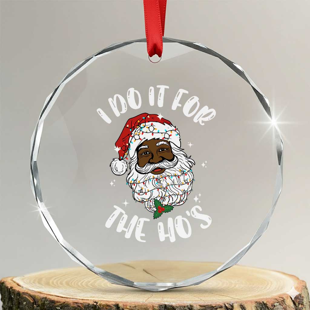 Funny Santa Claus Crystal Glass Ornament African American Xmas Vintage Black Santa TS10