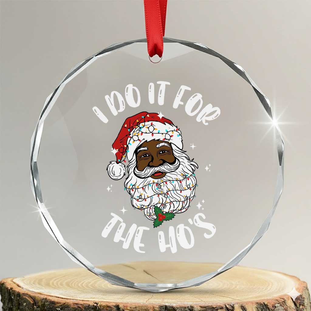 Funny Santa Claus Crystal Glass Ornament African American Xmas Vintage Black Santa - Wonder Print Shop