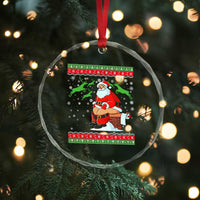 Funny Santa Claus Crystal Glass Ornament Pooping Down The Chimney TS02