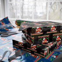 Funny Santa Claus Wrapping Paper Roll Pooping Down The Chimney