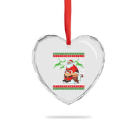 Funny Santa Claus Heart Crystal Glass Ornament Pooping Down The Chimney - Wonder Print Shop