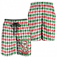 Funny Santa Claus Says Six Seven Shorts for Men Christmas Houndstooth Pattern - Wonder Print Shop