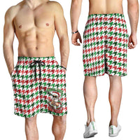 Funny Santa Claus Says Six Seven Shorts for Men Christmas Houndstooth Pattern - Wonder Print Shop