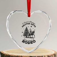 Funny Santa Cowboy Christmas Heart Crystal Glass Ornament I Do Not Deliver Gifts I Rodeo - Wonder Print Shop