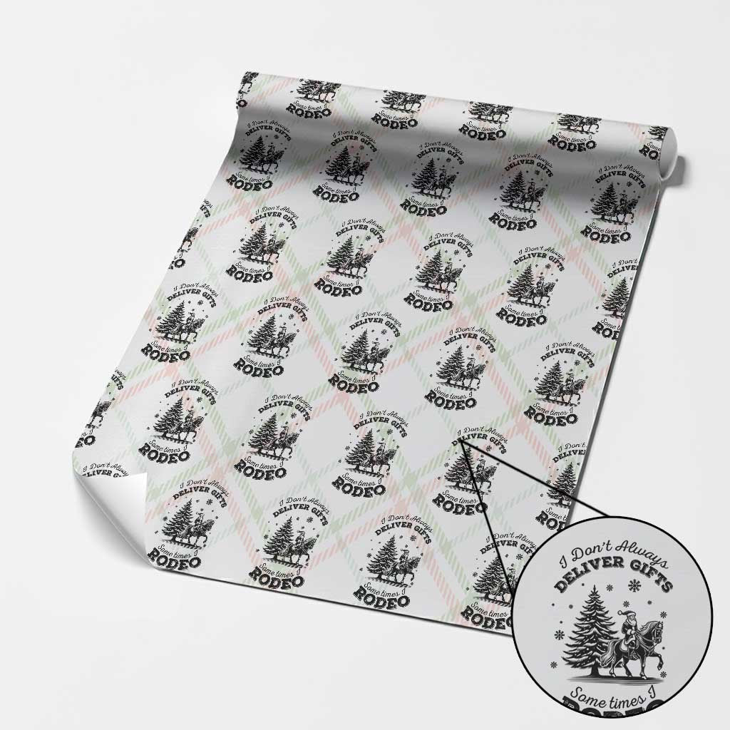 Funny Santa Cowboy Christmas Wrapping Paper Roll I Do Not Deliver Gifts I Rodeo - Wonder Print Shop