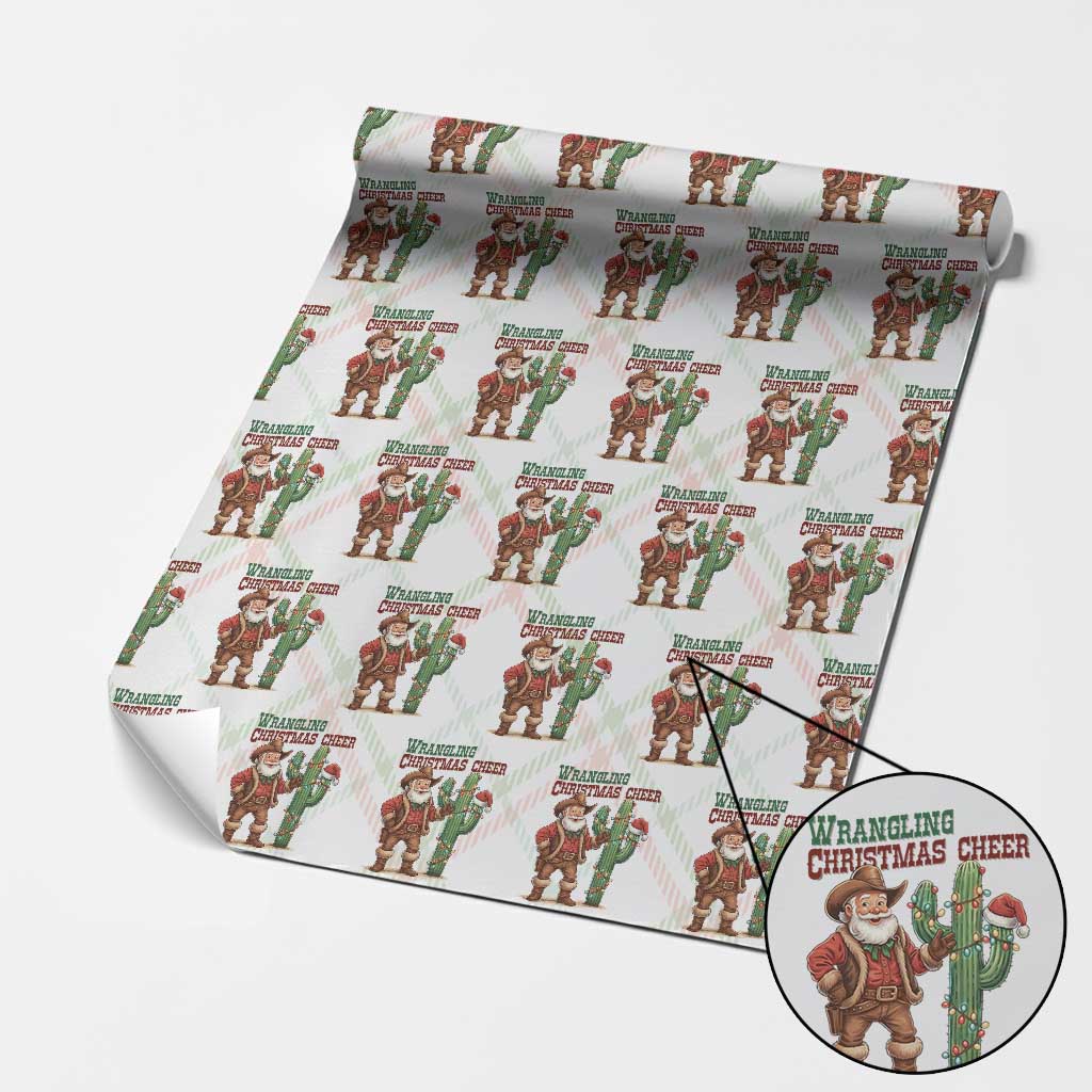 Funny Santa Cowboy Wrapping Paper Roll Wrangling Christmas Cheer - Wonder Print Shop