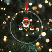 Funny Santa Crystal Glass Ornament Black Hip Hop Santa African American Santa Rapper Fan Gift TS10