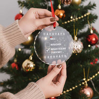 Funny Santa Crystal Glass Ornament Nice Naughty Insufficient Evidence Xmas List - Wonder Print Shop