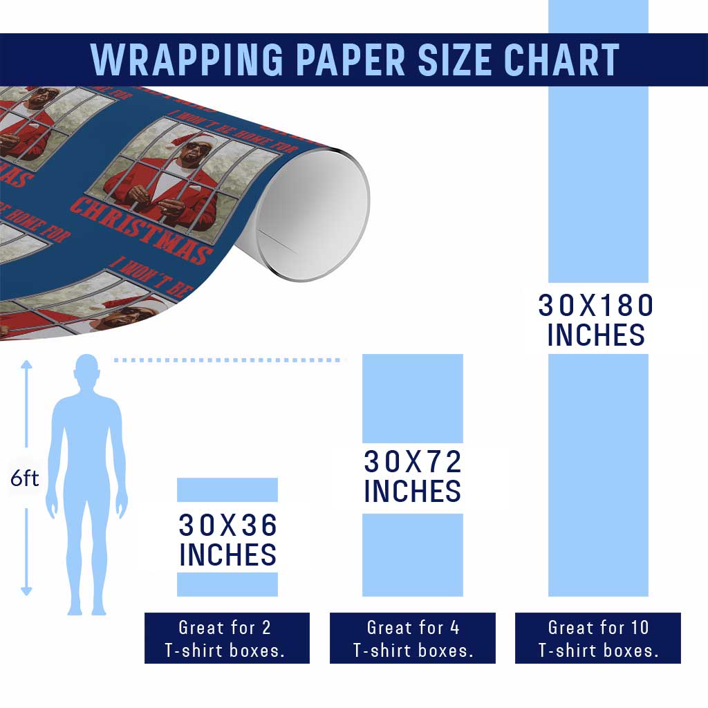 Funny Santa Diddy Christmas Wrapping Paper Roll I Won't Be Home For Xmas - Wonder Print Shop