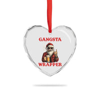 Funny Santa Drinking Beer Chirstmas Heart Crystal Glass Ornament Gangster Rock On Hand Xmas - Wonder Print Shop