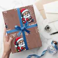 Funny Santa Gamer Christmas Wrapping Paper Roll I Can Not Hear You I Am Gaming - Wonder Print Shop