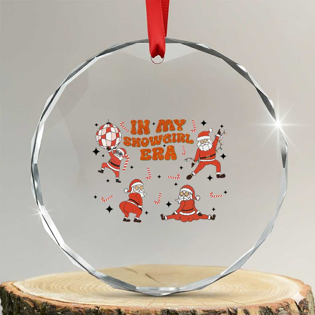 Funny Santa Girl Christmas Crystal Glass Ornament - Wonder Print Shop
