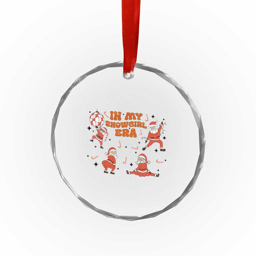 Funny Santa Girl Christmas Crystal Glass Ornament - Wonder Print Shop