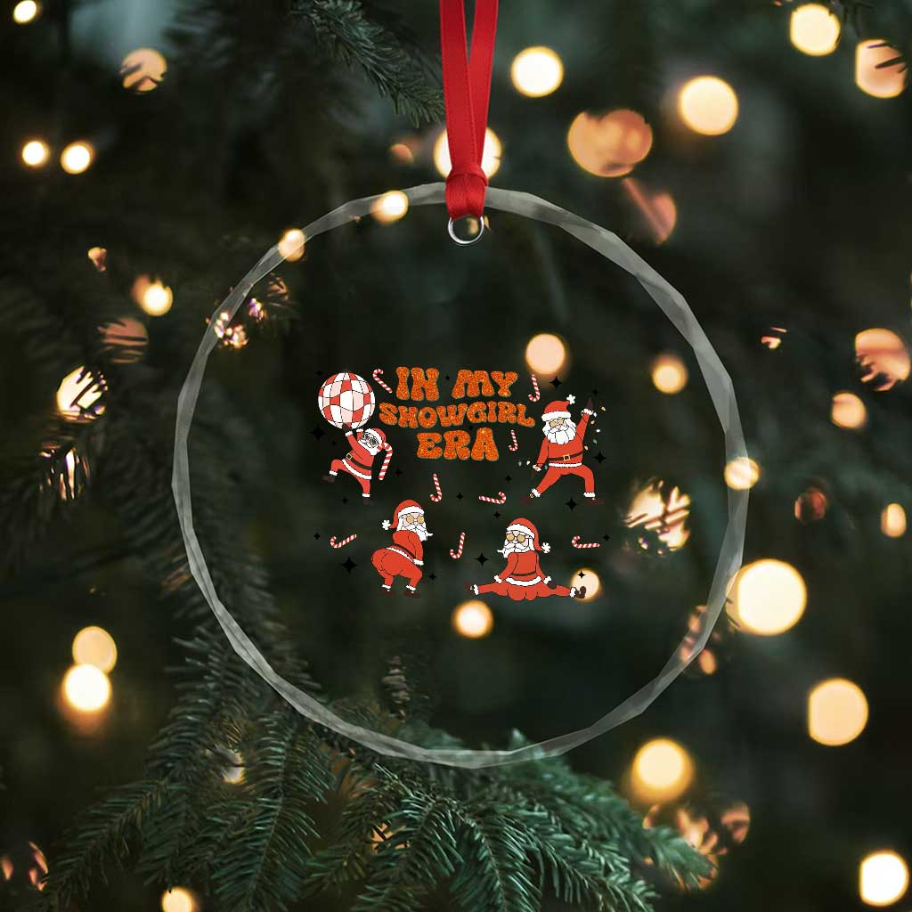 Funny Santa Girl Christmas Crystal Glass Ornament - Wonder Print Shop