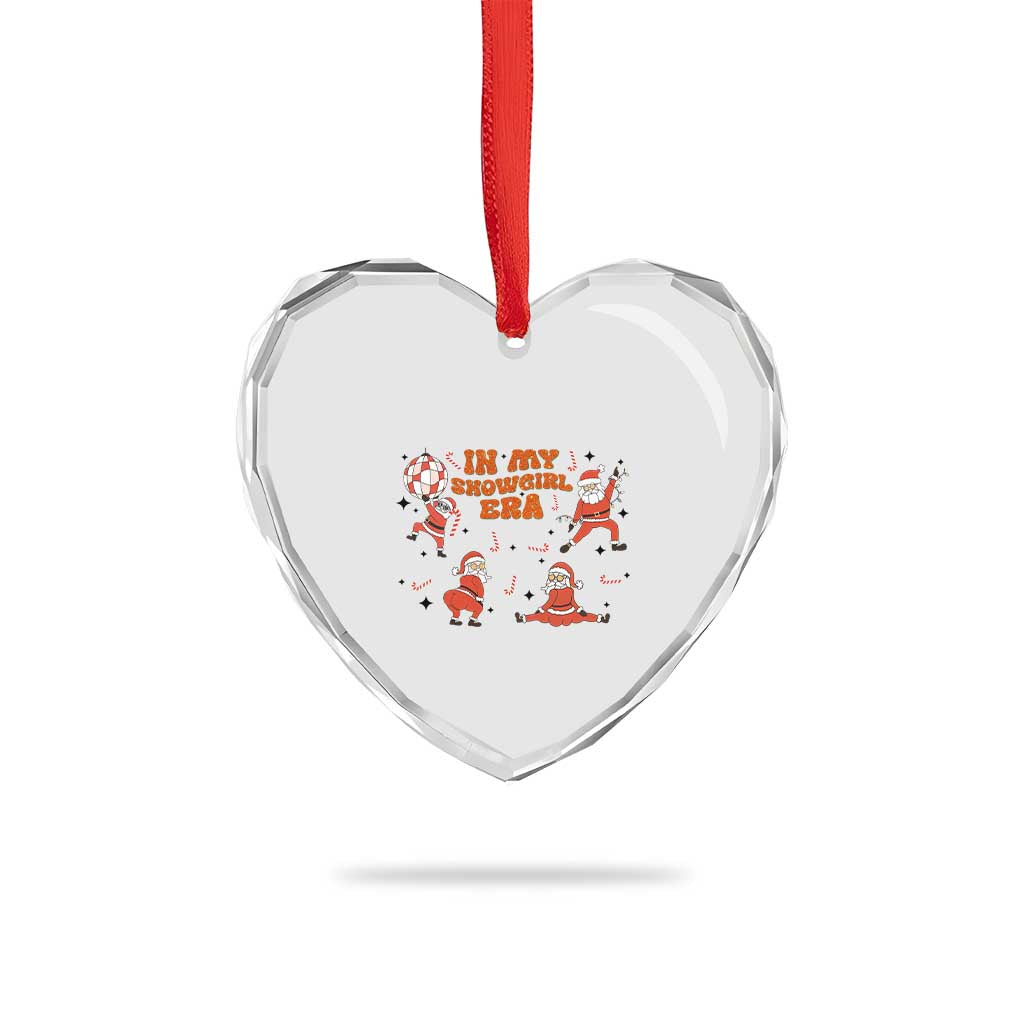 Funny Santa Girl Christmas Heart Crystal Glass Ornament - Wonder Print Shop