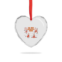 Funny Santa Girl Christmas Heart Crystal Glass Ornament - Wonder Print Shop