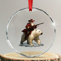 Funny Santa Gun Christmas Crystal Glass Ornament - Wonder Print Shop