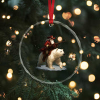 Funny Santa Gun Christmas Crystal Glass Ornament - Wonder Print Shop