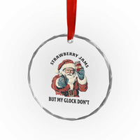 Funny Santa Gun Christmas Crystal Glass Ornament Strawberry Jams But My Gun Do Not TS14