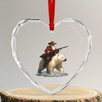 Funny Santa Gun Christmas Heart Crystal Glass Ornament - Wonder Print Shop