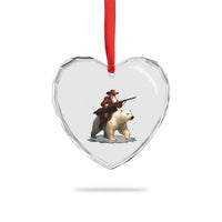 Funny Santa Gun Christmas Heart Crystal Glass Ornament - Wonder Print Shop