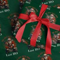 Funny Santa Gun Christmas Wrapping Paper Roll You Just Yeed Your Last Ho - Wonder Print Shop