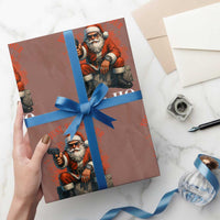Funny Santa Gun Christmas Wrapping Paper Roll You Just Yeed Your Last Ho - Wonder Print Shop